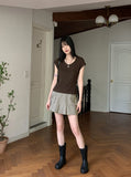 Ser V-neck Slim Ribbed Short Sleeve T-shirt