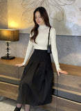 Milka Wool Brushed Pleated Long Skirt
