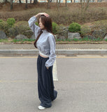 Four-Season Folding Volume Fit Wide Banding Pants