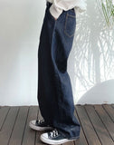 Slab Detail Semi-Wide Denim