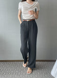 Light Cool Pintuck Wide Slacks