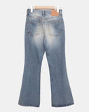 Shiroon Stud Cut Bootcut Washed Denim Pants
