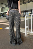 Camo Long Slim Flare Pants
