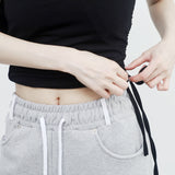 Faroan String Shirring Cropped T-shirt