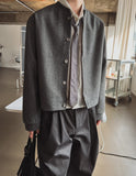 Flea Line Shoulder Wool Crop Cardigan