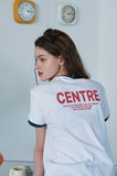 BUTTON CROP Ringer Tee