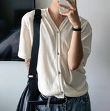 Linen short sleeve cardigan