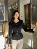 Roicheu Heart Neck Short Jacket