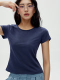 W U-Neck Crop Slim T-shirt