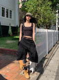 Cherry ribbed square crop top