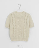Jupa Cable Wool Short Sleeve Knit