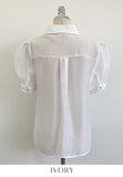 Belluan Tencel Collar Puff Blouse