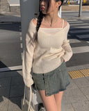 Qwerty Denim Pleated Mini Skirt