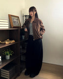 Cyan Suede Punching Collar Pocket Jacket
