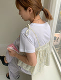 Gark Flower Nylon Sleeveless Blouse