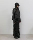 Asymmetrical Draped Long Skirt