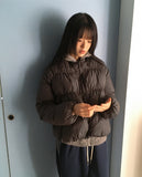 Chalk thick wool avant fit bokashi cable hood knit zip-up