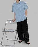 Rope denim short sleeve shirt