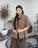 Perry Wrinkle Check Short Sleeve Shirt