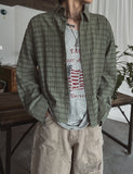 Crudy wrinkle check shirt