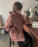 Bellito Check Cotton Over Hood Zip-Up