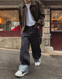 Martin Non-Faded Pocket Wide Denim Pants