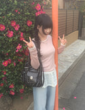 Poyu Light Blue Washing Denim Wide Pants