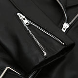 [Real Leather] Lambskin Cropped Double Rider Jacket