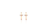 Truly Essence 14K Cross Pave Earrings