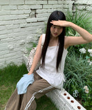 Brew Ribbon Shirring Layered Sleeveless One Piece