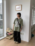 [unisex] Nelty printed knit short sleeve tee
