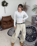 Harkin Pintuck Curved Cotton Pants