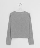Shukan Ribbed Round Long Sleeve Tee