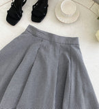 Rebel Check Banding Flare Long Skirt
