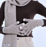 [SET] Short Color Matching Muffler & Gloves Set