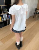 Ain Ribbon Short Sleeve Blouse
