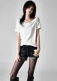 Flip short denim pants