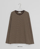 [unisex] Kemppa Stripe Over Round Long Sleeve Tee