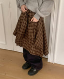 Homan Layered Check Midi Skirt