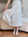 Neo Stripe Wrap Long Skirt