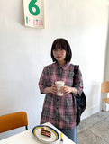 [unisex] Kidou Check Short Sleeve Over Shirt