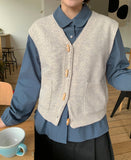 Mekon Toggle Button Wool Knit Vest - Wool 50