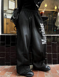 Mershier Side Printing Pigment Washing Wide Training Pants