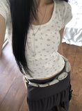 Elta Punching Flower Short Sleeve T-shirt