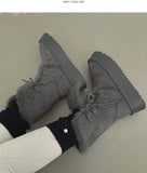 Suede Platform Sole Middle Walker Folding Sheepskin Boots