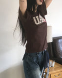 USET USA Vintage Patch Short Sleeve T-Shirt