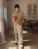 Porori three-tuck back banding slacks
