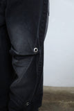 Eyelet Pintuck Black Denim