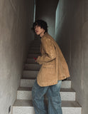Scale panel wide denim pants
