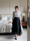 Leburne Punching Lace Banding Skirt